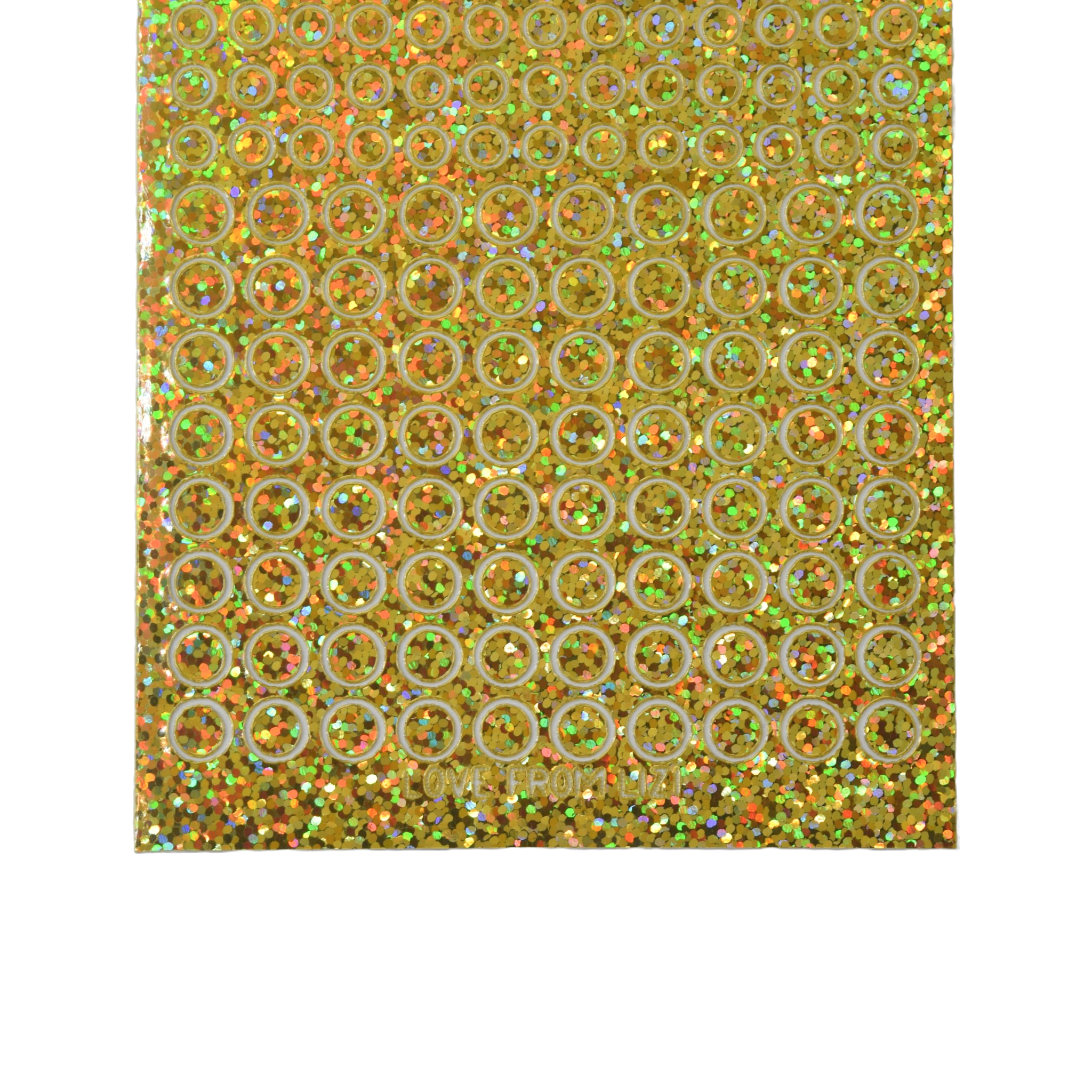 Mini Circles Gold Holographic Peel-Off Stickers